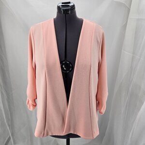 725-5 Torrid Open Front draped Crepe Peach Blazer Jacket Size 2 18/20